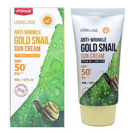 LEBELAGE Anti-Wrinkle Gold Snail Sunscreen SPF50+ PA++++ Rejuvenating Sunblock with Snail Mucin and Gold for Elastic Skin _ Made in Korea